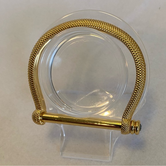 Gold Plated Cuff/Bracelet - Crystal Clasp/Twist - Picture 6 of 16